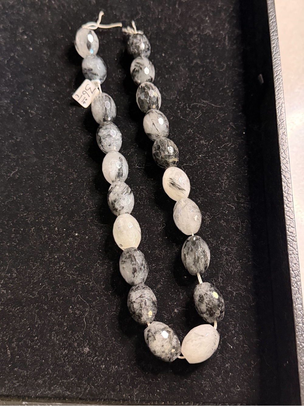 Elegant Black & White Faceted Stand of Beads- Unbranded
